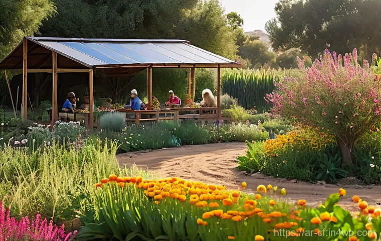 퍼머컬처 기반 커뮤니티 농장 운영법 - Prompt 1: A Thriving Community Permaculture Oasis** 퍼머컬처 기반 커뮤니티 농장 운영법 - Prompt 1: A Thriving Community Permaculture Oasis**