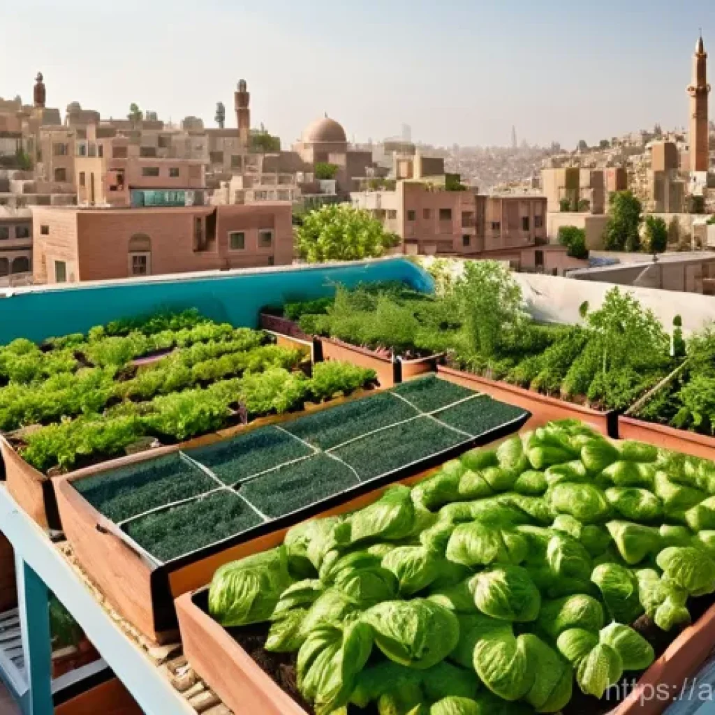 퍼머컬처를 통한 공동체 회복력 강화 - **Prompt 1: Urban Rooftop Permaculture Oasis**
"An aerial and eye-level shot of a vibrant permac...