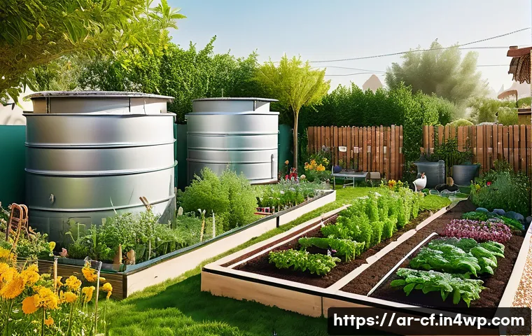 퍼머컬처의 실천적 사례 연구 - A vibrant sustainable home garden in an Arabic urban setting, showcasing diverse aromatic plants lik...